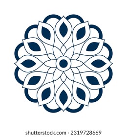 Mandala vector element round ornament decoration for adult coloring pages, stress relief and relaxation meditation, tattoo, henna, etc