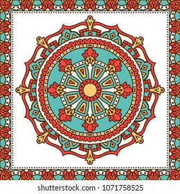 Mandala. Vector Ethnic Oriental Circle Ornament. 