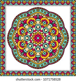 Mandala. Vector Ethnic Oriental Circle Ornament. 