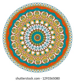 Mandala. Vector Ethnic Oriental Circle Ornament.