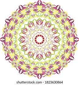 Mandala. Ornamento del Círculo Oriental del Vector. 
