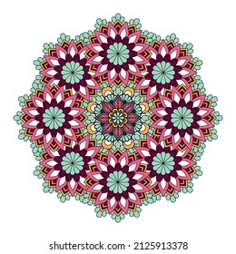 Mandala. Vector Ethnic Oriental Circle Ornament. multi color mandala vector in illustration
