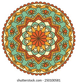 Mandala. Vector Ethnic Oriental Circle Ornament. 