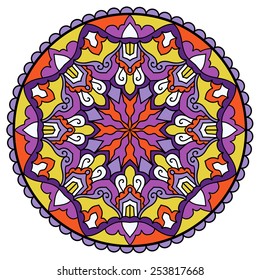 Mandala. Vector Ethnic Oriental Circle Ornament. 