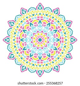 Mandala. Vector Ethnic Oriental Circle Ornament. 