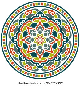 Mandala. Vector Ethnic Oriental Circle Ornament. 