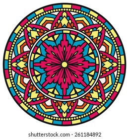 Mandala. Vector Ethnic Oriental Circle Ornament. 