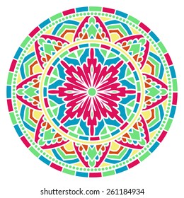 Mandala. Vector Ethnic Oriental Circle Ornament. 