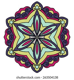 Mandala. Vector Ethnic Oriental Circle Ornament. 
