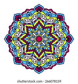 Mandala. Vector Ethnic Oriental Circle Ornament. 