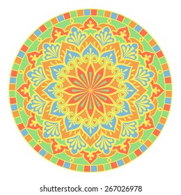 Mandala. Vector Ethnic Oriental Circle Ornament. 