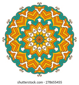 Mandala. Vector Ethnic Oriental Circle Ornament. 