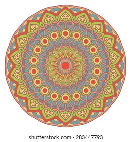 Mandala. Vector Ethnic Oriental Circle Ornament. 
