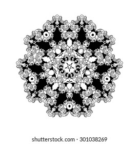 Mandala. Vector ethnic oriental circle ornament. Monochrome colors. Vector design.