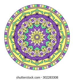 Mandala. Vector Ethnic Oriental Circle Ornament. 