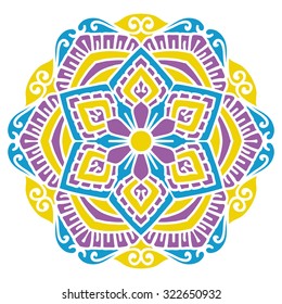 Mandala. Vector Ethnic Oriental Circle Ornament. 