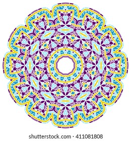 Mandala. Vector Ethnic Oriental Circle Ornament. 