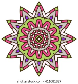 Mandala. Vector Ethnic Oriental Circle Ornament. 