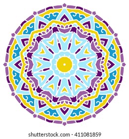 Mandala. Vector Ethnic Oriental Circle Ornament. 