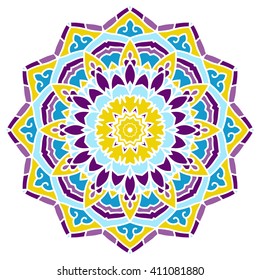 Mandala. Vector Ethnic Oriental Circle Ornament. 