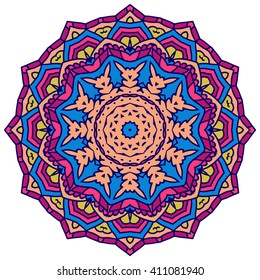 Mandala. Vector Ethnic Oriental Circle Ornament. 