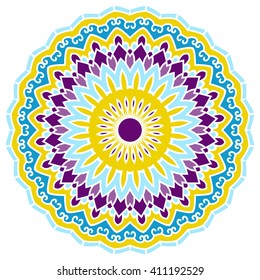 Mandala. Vector Ethnic Oriental Circle Ornament. 