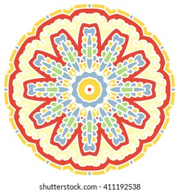 Mandala. Vector Ethnic Oriental Circle Ornament. 
