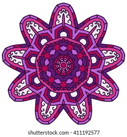 Mandala. Vector Ethnic Oriental Circle Ornament. 