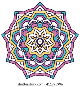 Mandala. Vector Ethnic Oriental Circle Ornament. 