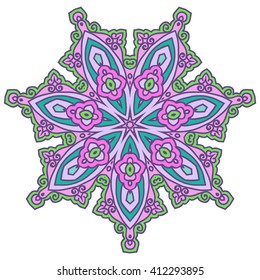Mandala. Vector Ethnic Oriental Circle Ornament. 