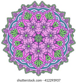 Mandala. Vector Ethnic Oriental Circle Ornament. 