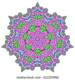 Mandala. Vector Ethnic Oriental Circle Ornament. 