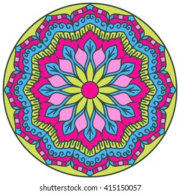 Mandala. Vector Ethnic Oriental Circle Ornament. 