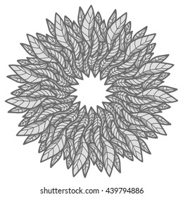 Mandala. Vector Ethnic Oriental Circle Ornament. Monochrome Colors. Shades of Grey