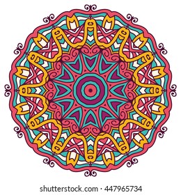 Mandala. Vector Ethnic Oriental Circle Ornament. 