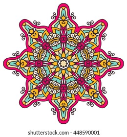 Mandala. Vector Ethnic Oriental Circle Ornament. 
