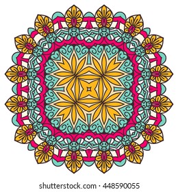 Mandala. Vector Ethnic Oriental Circle Ornament. 