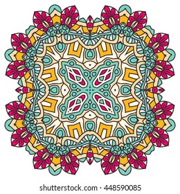 Mandala. Vector Ethnic Oriental Circle Ornament. 