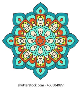 Mandala. Vector Ethnic Oriental Circle Ornament. 