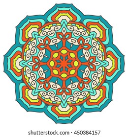Mandala. Vector Ethnic Oriental Circle Ornament. 