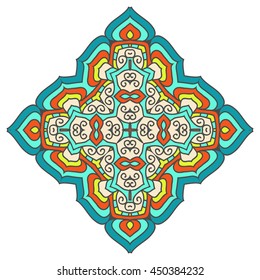 Mandala. Vector Ethnic Oriental Circle Ornament. 