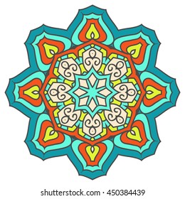 Mandala. Vector Ethnic Oriental Circle Ornament. 