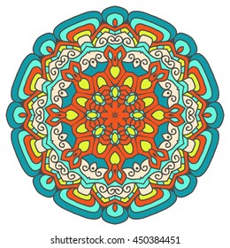 Mandala. Vector Ethnic Oriental Circle Ornament. 