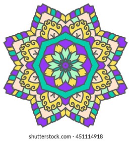 Mandala. Vector Ethnic Oriental Circle Ornament. 