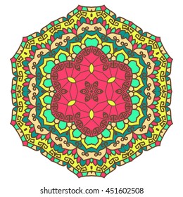 Mandala. Vector Ethnic Oriental Circle Ornament. 