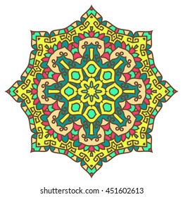 Mandala. Vector Ethnic Oriental Circle Ornament. 