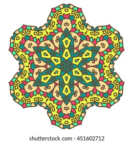 Mandala. Vector Ethnic Oriental Circle Ornament. 