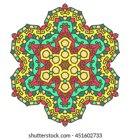 Mandala. Vector Ethnic Oriental Circle Ornament. 