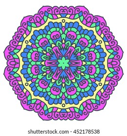 Mandala. Vector Ethnic Oriental Circle Ornament. 