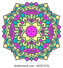 Mandala. Vector Ethnic Oriental Circle Ornament. 